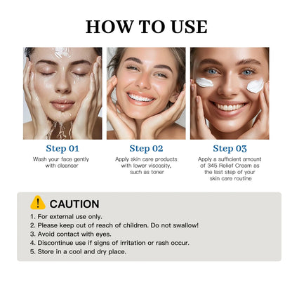 345 Relief Cream Address Blemishes Nourish Skin and Provide Moisturizing and Calming Lifting Beauty Moisturizer Korean Product